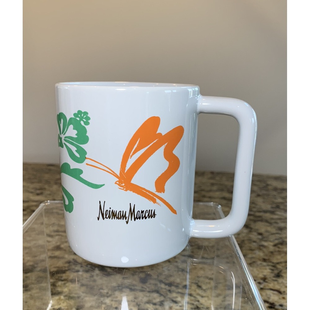 Vintage Neiman Marcus Coffee‎ Mug Cup Hawaiian Flower Highwave